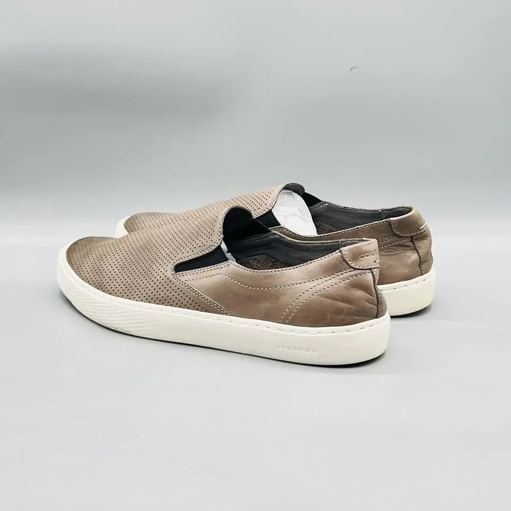 Cole Haan Shoes Mens 10 Brown Leather GrandPro Slip On Casual Sneakers Comfort
